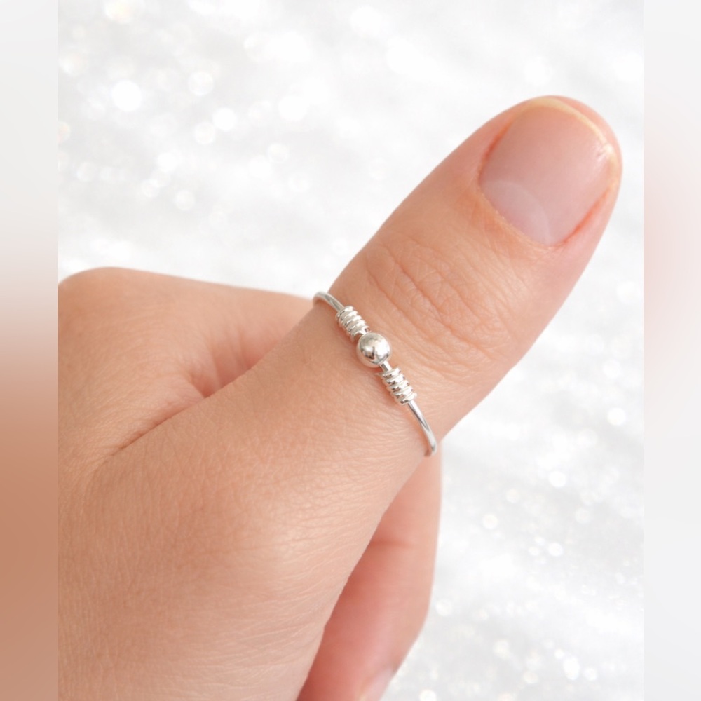 Taxco 925 Silver anxiety stress relief Handmade thin band side 7,8,9